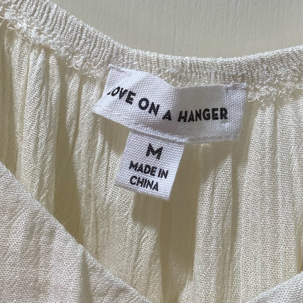 Love On A Hanger Sheer Cream Flowy Blouse - Picture 3 of 5